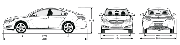 Opel Insignia 5d - wymiary nadwozia